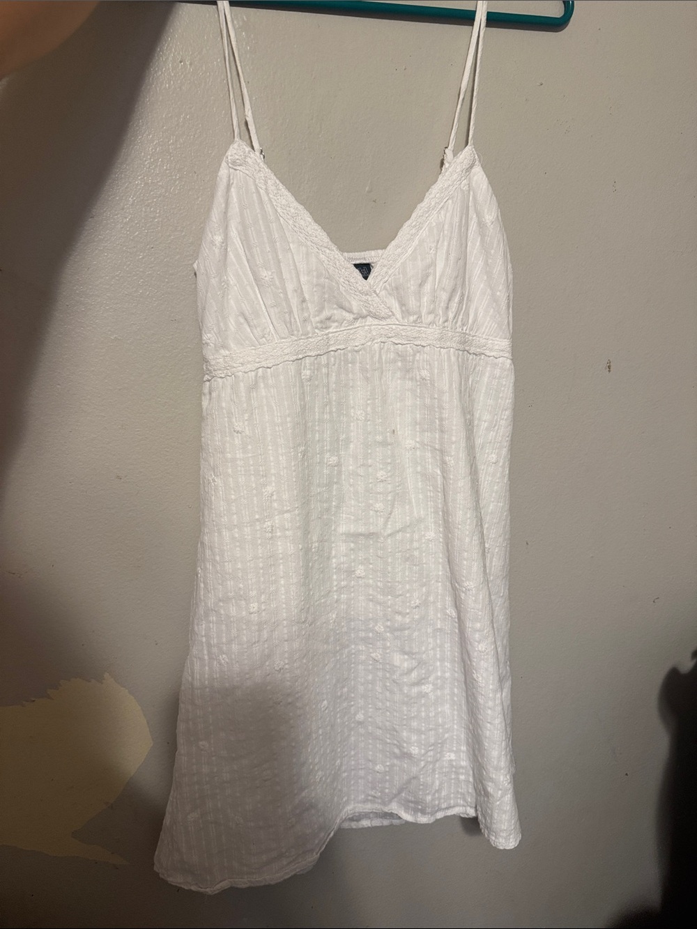Wild Fable White Textured V-Neck Cami Dress